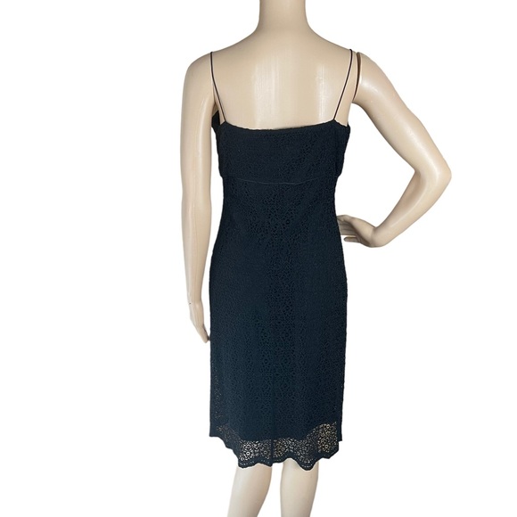 ELIE TAHARI 8 black lace sheath dress silk blend Y2K style slip holiday party - Picture 8 of 8